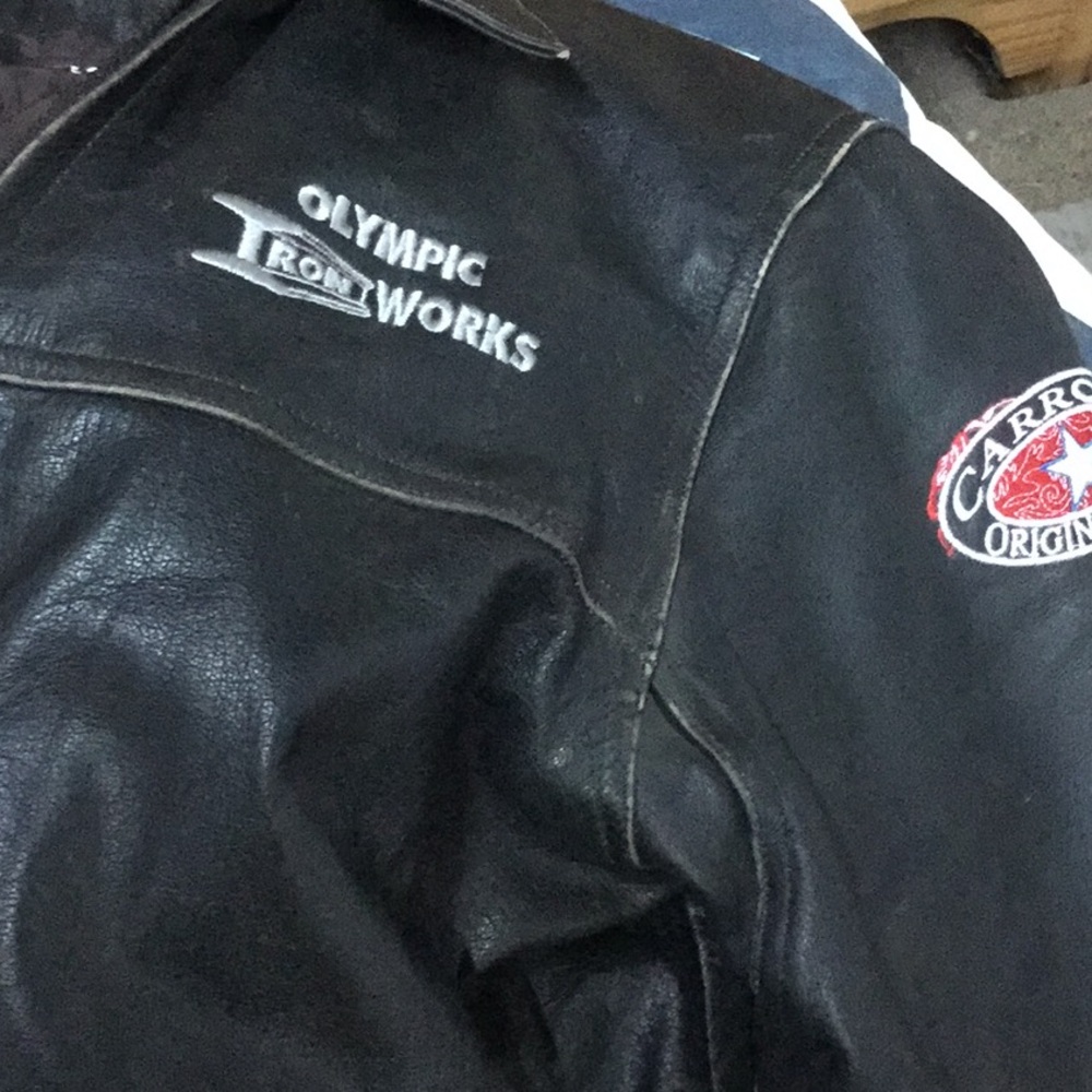 Trophy horse leather jacket ranch coat cutting horse equestrian cowboy rodeo - Picture 10 of 11